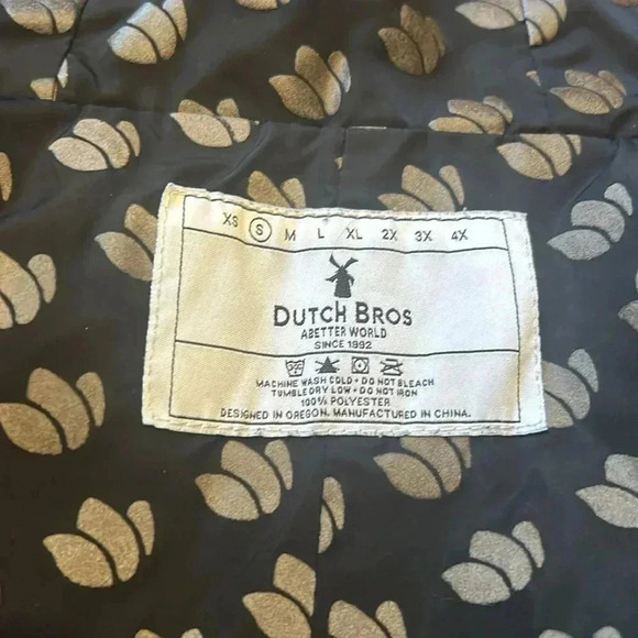 ✌️Dutch Bros reversible Rain Jacket Small Celestial Blue Zip up Waterproof Lined - Picture 11 of 14